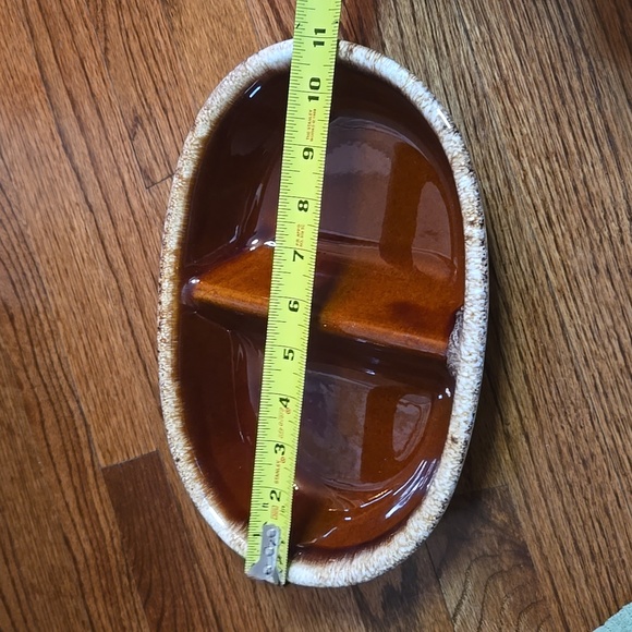 Vintage H.P. Hall Brown Glazed Divided Ovenproof Casserole Serving Dish - Picture 8 of 12